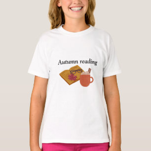 Mysiga hösten - Hett Kakao, Bok och Höst löv T Shirt