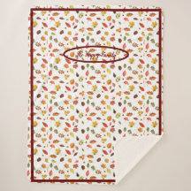 Mysiga hösten Sherpa Blanket med fall blad