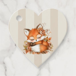 Mysiga höstfox Babyskor Mysigt Woodland Party Gåvor Etiketter