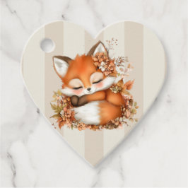 Mysiga höstfox Babyskor Mysigt Woodland Party Gåvor Etiketter