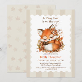 Mysiga höstfox Babyskor Mysigt Woodland Party Inbjudningar