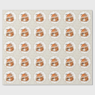 Mysiga höstfox Babyskor Mysigt Woodland Party Presentpapper