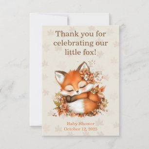 Mysiga höstfox Babyskor Mysigt Woodland Party Tack Kort