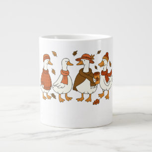 Mysiga höstgäss - höstsäsong - Illustratio Jumbo Mugg