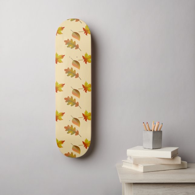 Mysiga höstskarpsill löv ek löv mini skateboard bräda 18,5 cm (Väggkonst)