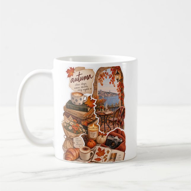  mysiga höststämningar – estetisk höstdekal kaffemugg (Vänster)