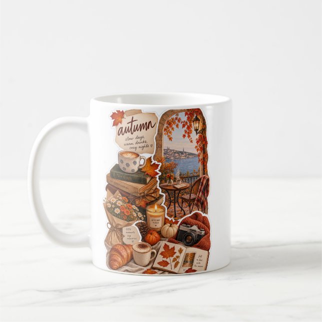  mysiga höststämningar – estetisk höstdekal kaffemugg (Vänster)