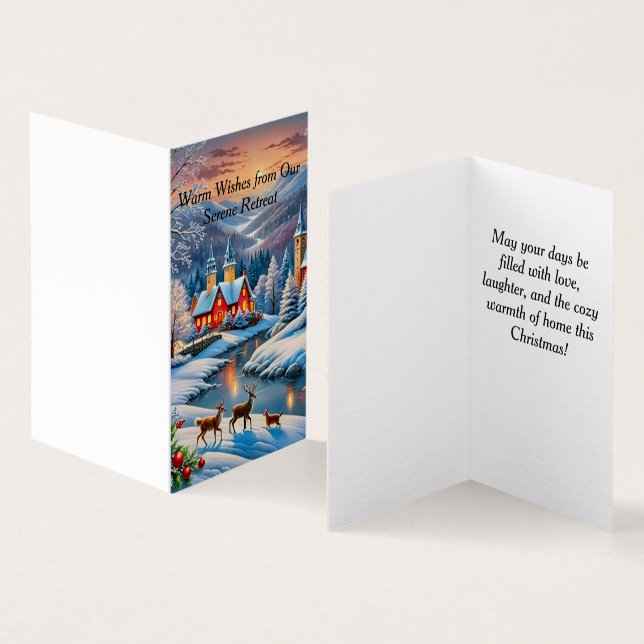 Mysiga hus på vintern kort (In- och utsida)