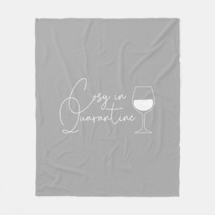 Mysiga i karantän-Vin-Grått Fleecefilt