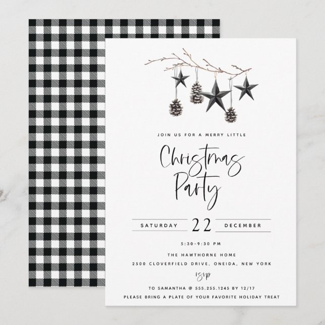 Mysiga julafton Party Inbjudningar (Fram/baksida)