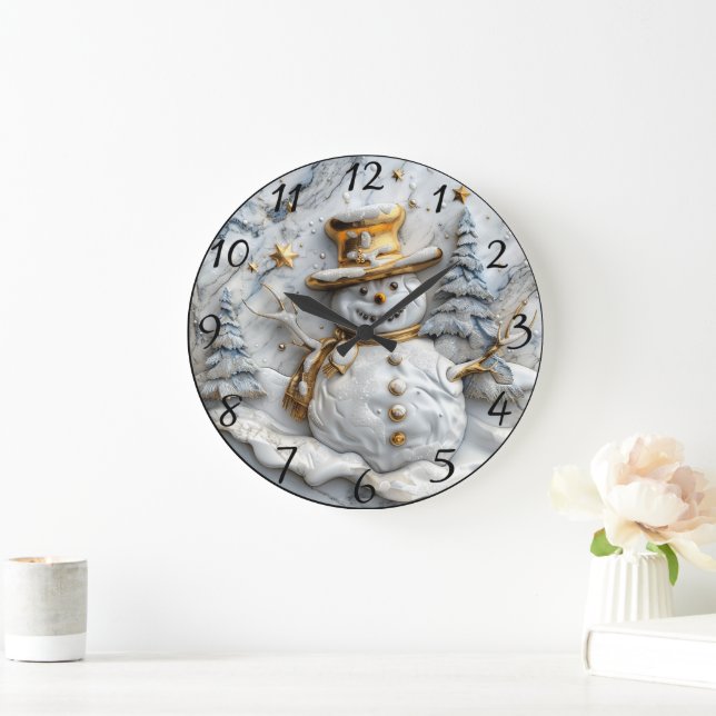 Mysiga juldekretet Snögubbe Stor Klocka (Hem)