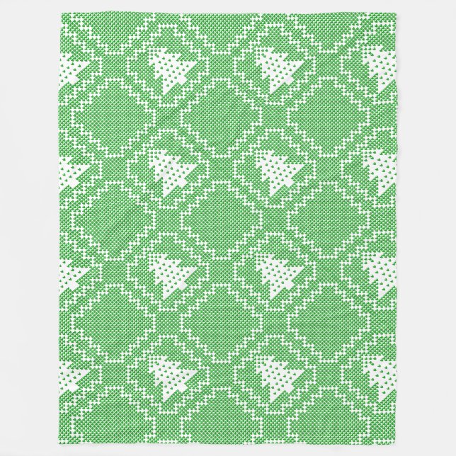 Mysiga Julgran fula tröjor som kontrollerats mönst Fleecefilt (Framsidan)