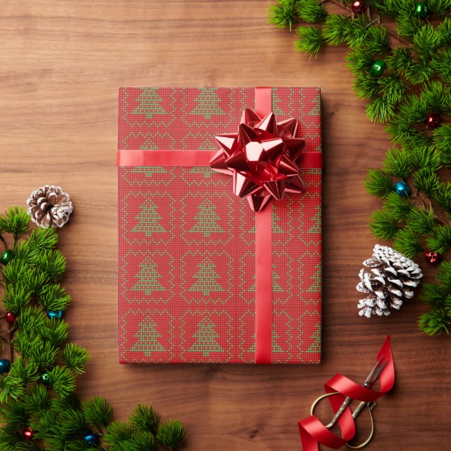 Mysiga Julgran fula tröjor som kontrollerats mönst Presentpapper (Julgåva)