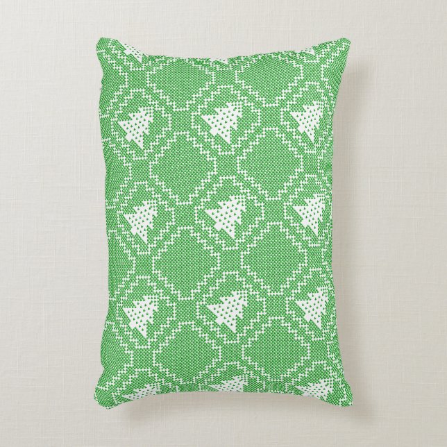 Mysiga Julgran fula tröjor som kontrollerats mönst Prydnadskudde (Framsidan(Vertikal))