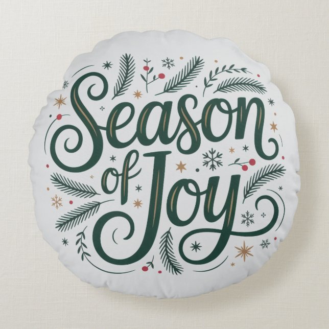 Mysiga julklapp Pillow | Cute Helgdag Decor Rund Kudde (Framsidan)