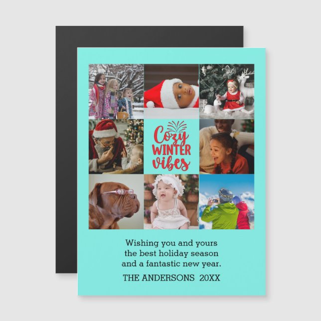 Mysiga julvinter-familjen Vibes Photo Collage (Fram/baksida)