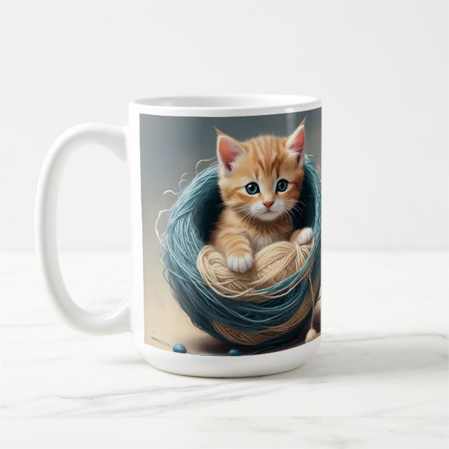 "Mysiga juveler: Kattens ylle Retreat" Kaffemugg (Vänster)