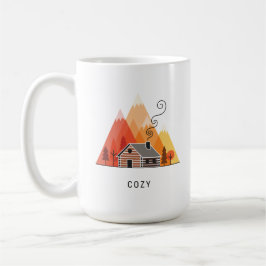 Mysiga kabinen i bergen kaffemugg