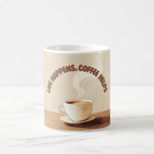 Mysiga kaffet Älskare Mugg - Livet händer, kaffehj