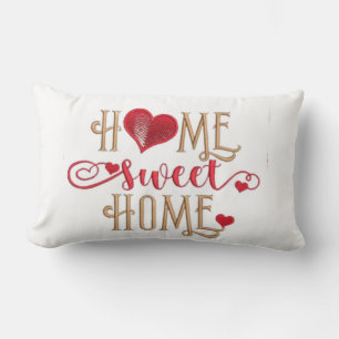 Mysiga Kärlek:Hemma design, broderliknande hjärta Lumbarkudde