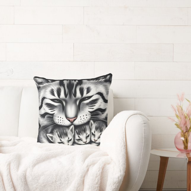 Mysiga kattfamiljen Dekorativ kudde (Soffa)