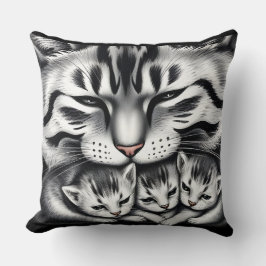 Mysiga kattfamiljen Dekorativ kudde