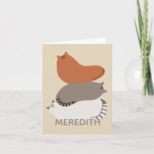 Mysiga Kattunge Napping Cats Personlig Note Cards Anteckningskort