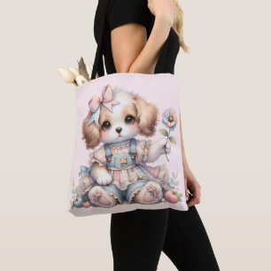 Mysiga Kawaii Cottagecore Farmcore Puppy Stil Tygkasse