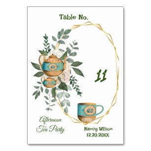 Mysiga Kopp-Tekannan Grey Aeftermiddag High Tea Pa Bordsnummer