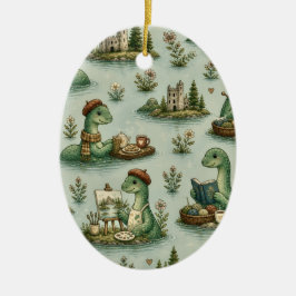mysiga kryptider Nessie Loch Ness-monster hobby Julgransprydnad Keramik