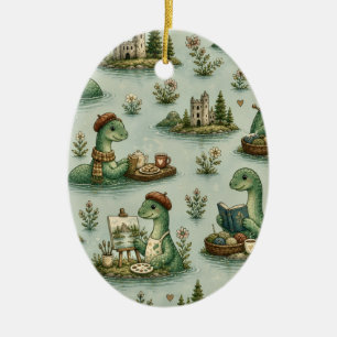 mysiga kryptider Nessie Loch Ness-monster hobby Julgransprydnad Keramik