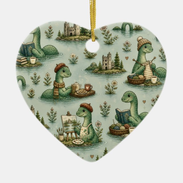  mysiga kryptider Nessie Loch Ness-monster hobby  Julgransprydnad Keramik (Framsidan)
