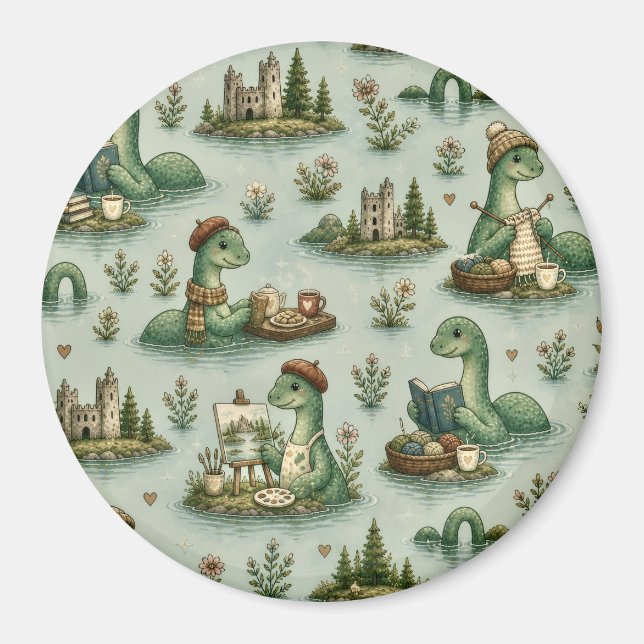  mysiga kryptider Nessie Loch Ness Monster hobby  Magnet (Framsidan)
