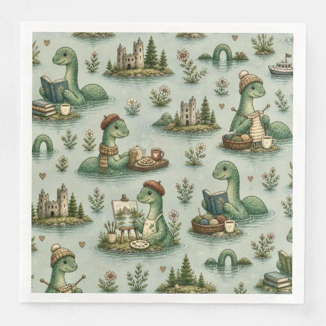  mysiga kryptider Nessie Loch Ness-monster hobby  Pappersservett (Framsida)