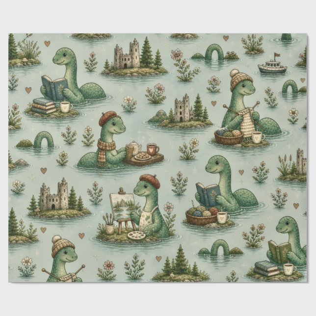  mysiga kryptider Nessie Loch Ness-monster hobby  Presentpapper (Platt)