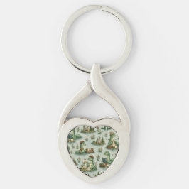  mysiga kryptider Nessie Loch Ness-monster hobby  Twisted Heart Silverfärgad Nyckelring