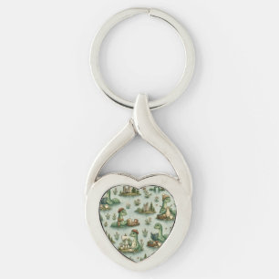 mysiga kryptider Nessie Loch Ness-monster hobby Twisted Heart Silverfärgad Nyckelring