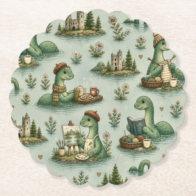  mysiga kryptider Nessie Loch Ness-monster hobby  Underlägg Papper (Framsida)