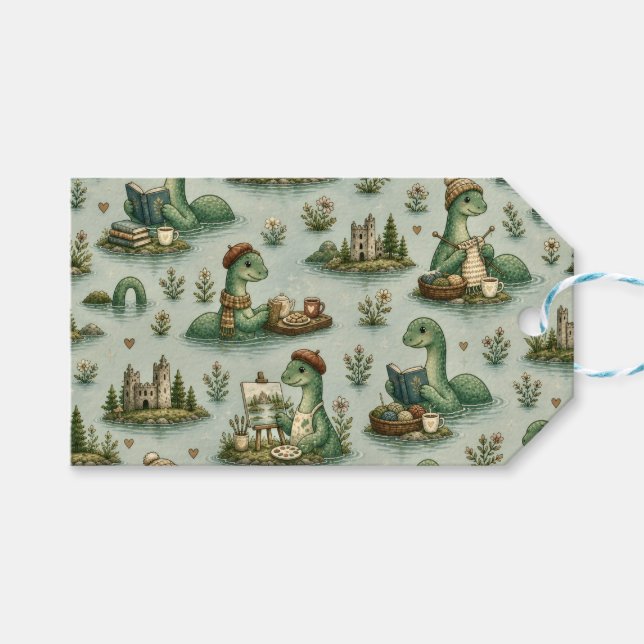  mysiga kryptider Nessie Loch Ness-monster hobbyer Presentetikett (Framsidan (Horisontell))