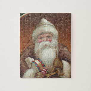 Mysiga Land Vintage Jultomten, rustiskt brun Pussel
