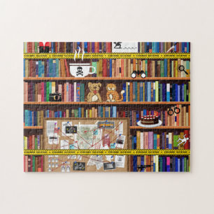 Mysiga Mysteries Bookshelf, färgstarka kluster Pussel