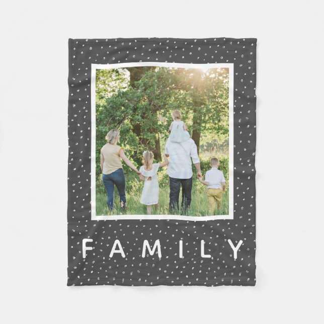 Mysiga och kute och foto till modern familj fleecefilt (Framsidan)