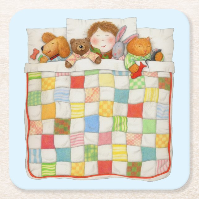 MYSIGA Pappra Underlägg för QUILT-kvadrat - blå Papper Kvadrat (Framsidan)