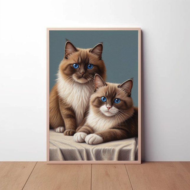 Mysiga par av Ragdoll Cats Fluffy Pet Art Poster (Skapare uppladdad)