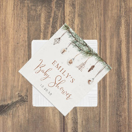 Mysiga Party Napkins, babyskor för julgranar Pappersservett