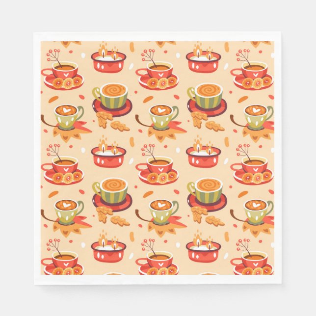 Mysiga Pumpkin Spice Napkins under hösten Pappersservett (Framsidan)