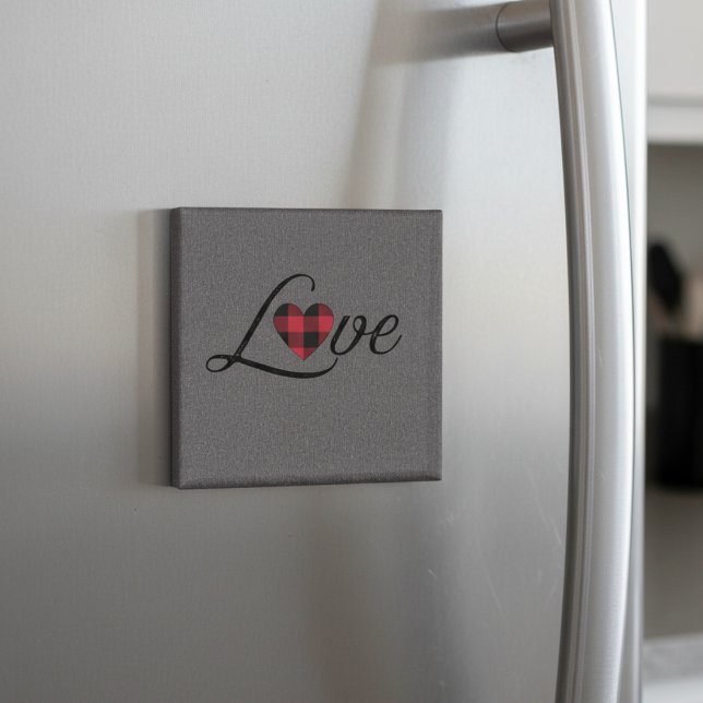 Mysiga Röda buffalo Play Kärlek Sticka Mönster Magnet (Skapare uppladdad)