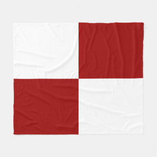 Mysiga röda och vita rektanglar Blanket Fleecefilt