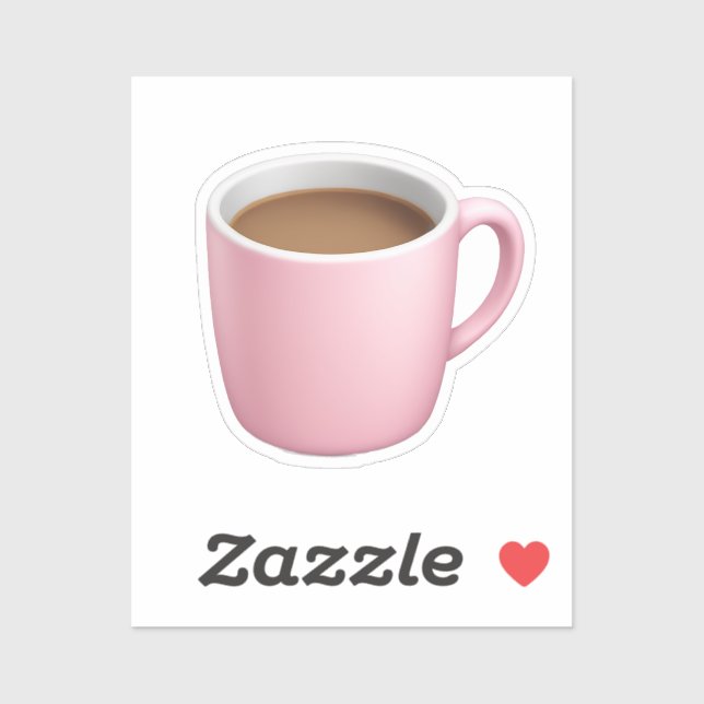 Mysiga Rosa Coffee Mugg Emoji Klistermärken (Ark)