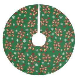 Mysiga rostade kastanjer och Snöflingor-vinter Julgransmatta Borstad Polyester